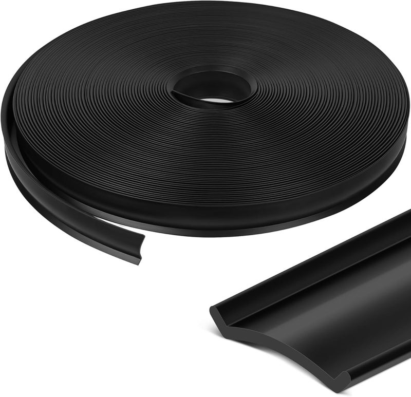 phepetroll 7/8" RV Trim Molding Insert, 75 FT Heavy Duty RV TPE Trim Molding Weather Stripping Exterior Replacement, Waterproof Screw Cover Corner for Camper Travel Trailer Boat Channel, Black - Image 1